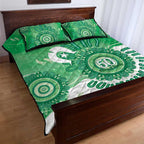 NAIDOC Week 2026 Quilt Bed Set 50 Years Deadly Dhari Green Aboriginal Art