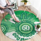 NAIDOC Week 2026 Round Carpet 50 Years Deadly Dhari Green Aboriginal Art