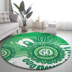 NAIDOC Week 2026 Round Carpet 50 Years Deadly Dhari Green Aboriginal Art