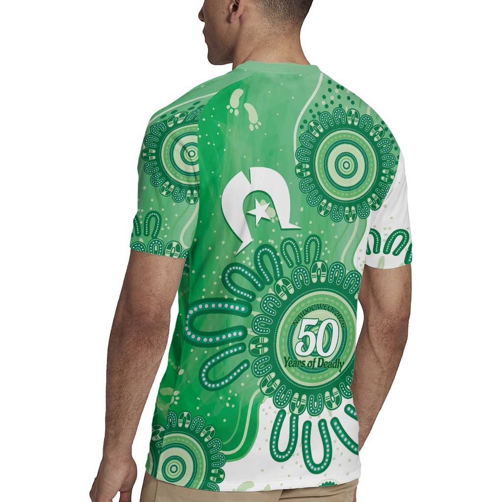 NAIDOC Week 2026 Rugby Jersey 50 Years Deadly Dhari Green Aboriginal Art