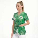 NAIDOC Week 2026 Scrub Top 50 Years Deadly Dhari Green Aboriginal Art