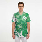 NAIDOC Week 2026 Scrub Top 50 Years Deadly Dhari Green Aboriginal Art