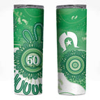 NAIDOC Week 2026 Skinny Tumbler 50 Years Deadly Dhari Green Aboriginal Art