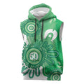 NAIDOC Week 2026 Sleeveless Hoodie 50 Years Deadly Dhari Green Aboriginal Art