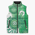 NAIDOC Week 2026 Sleeveless Puffer Jacket 50 Years Deadly Dhari Green Aboriginal Art