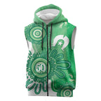 NAIDOC Week 2026 Sleeveless Zip Hoodie 50 Years Deadly Dhari Green Aboriginal Art