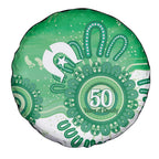 NAIDOC Week 2026 Spare Tire Cover 50 Years Deadly Dhari Green Aboriginal Art