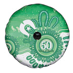NAIDOC Week 2026 Spare Tire Cover 50 Years Deadly Dhari Green Aboriginal Art