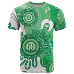 NAIDOC Week 2026 T Shirt 50 Years Deadly Dhari Green Aboriginal Art