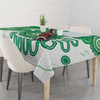 NAIDOC Week 2026 Tablecloth 50 Years Deadly Dhari Green Aboriginal Art