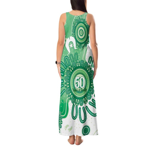 NAIDOC Week 2026 Tank Maxi Dress 50 Years Deadly Dhari Green Aboriginal Art