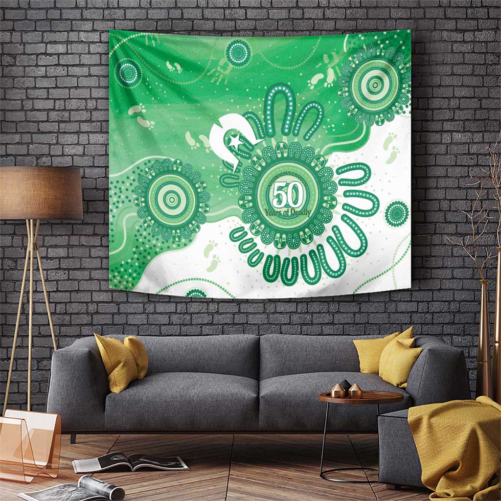 NAIDOC Week 2026 Tapestry 50 Years Deadly Dhari Green Aboriginal Art