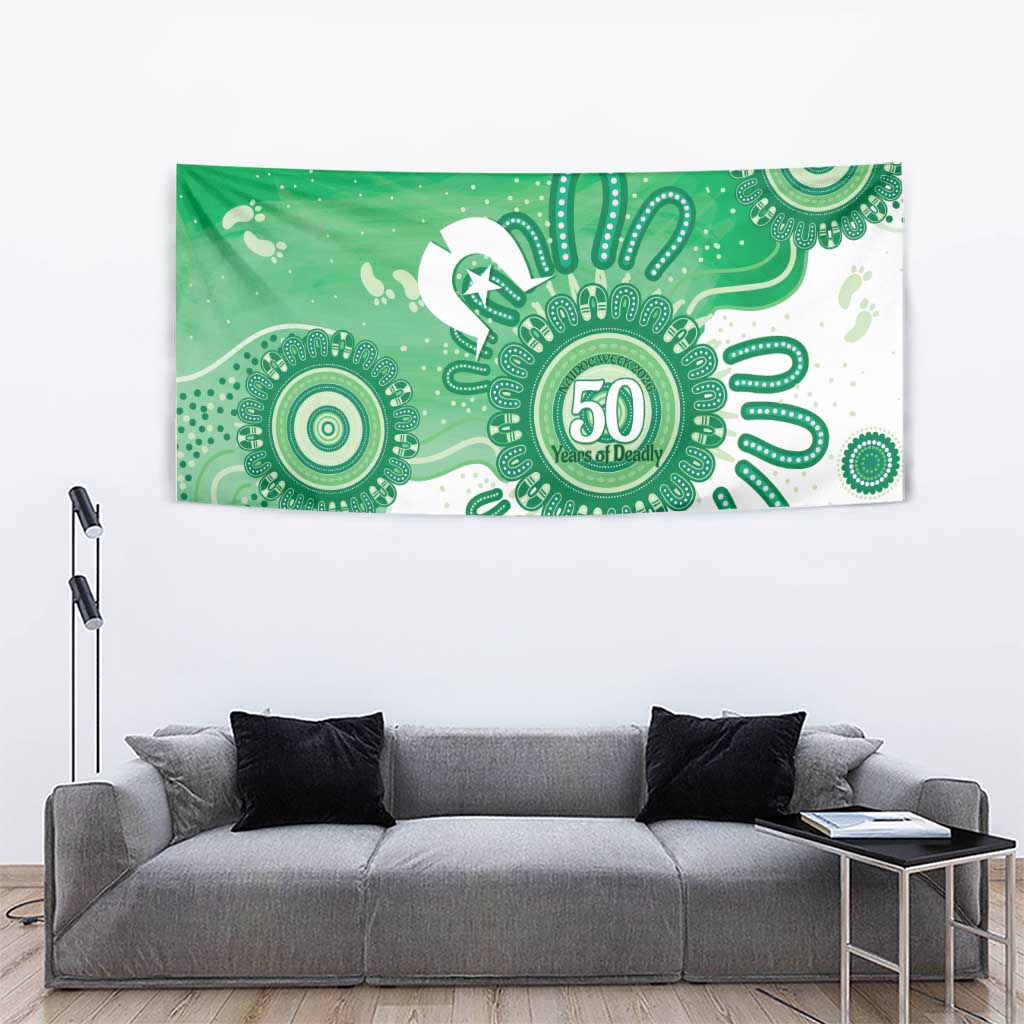 NAIDOC Week 2026 Tapestry 50 Years Deadly Dhari Green Aboriginal Art