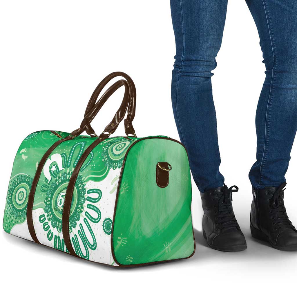 NAIDOC Week 2026 Travel Bag 50 Years Deadly Dhari Green Aboriginal Art