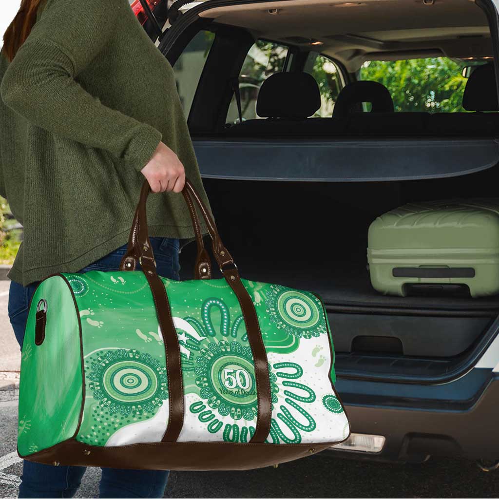 NAIDOC Week 2026 Travel Bag 50 Years Deadly Dhari Green Aboriginal Art