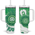 NAIDOC Week 2026 Tumbler With Handle 50 Years Deadly Dhari Green Aboriginal Art