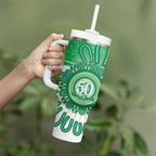 NAIDOC Week 2026 Tumbler With Handle 50 Years Deadly Dhari Green Aboriginal Art