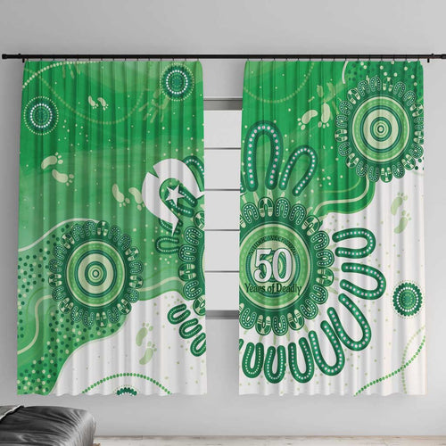 NAIDOC Week 2026 Window Curtain 50 Years Deadly Dhari Green Aboriginal Art