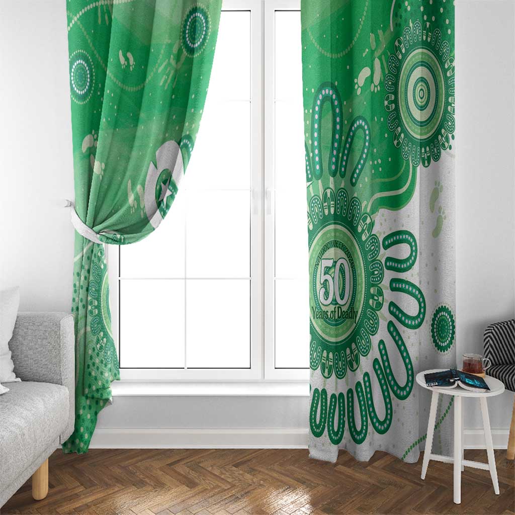 NAIDOC Week 2026 Window Curtain 50 Years Deadly Dhari Green Aboriginal Art