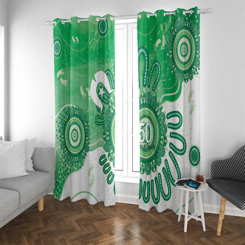 NAIDOC Week 2026 Window Curtain 50 Years Deadly Dhari Green Aboriginal Art