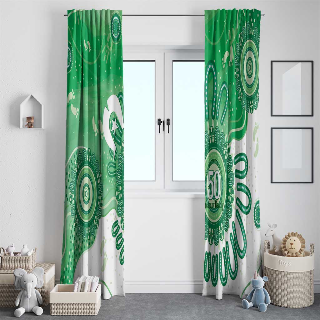 NAIDOC Week 2026 Window Curtain 50 Years Deadly Dhari Green Aboriginal Art