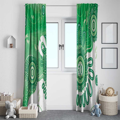 NAIDOC Week 2026 Window Curtain 50 Years Deadly Dhari Green Aboriginal Art