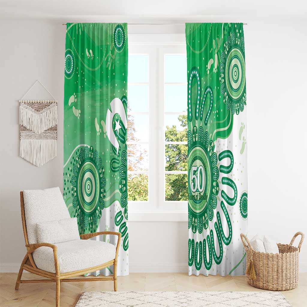 NAIDOC Week 2026 Window Curtain 50 Years Deadly Dhari Green Aboriginal Art