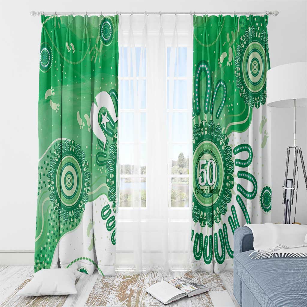 NAIDOC Week 2026 Window Curtain 50 Years Deadly Dhari Green Aboriginal Art
