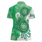 NAIDOC Week 2026 Women Polo Shirt 50 Years Deadly Dhari Green Aboriginal Art