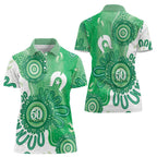 NAIDOC Week 2026 Women Polo Shirt 50 Years Deadly Dhari Green Aboriginal Art