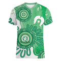 NAIDOC Week 2026 Women V-Neck T-Shirt 50 Years Deadly Dhari Green Aboriginal Art