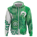 NAIDOC Week 2026 Zip Hoodie 50 Years Deadly Dhari Green Aboriginal Art