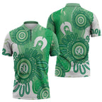 NAIDOC Week 2026 Zipper Polo Shirt 50 Years Deadly Dhari Green Aboriginal Art