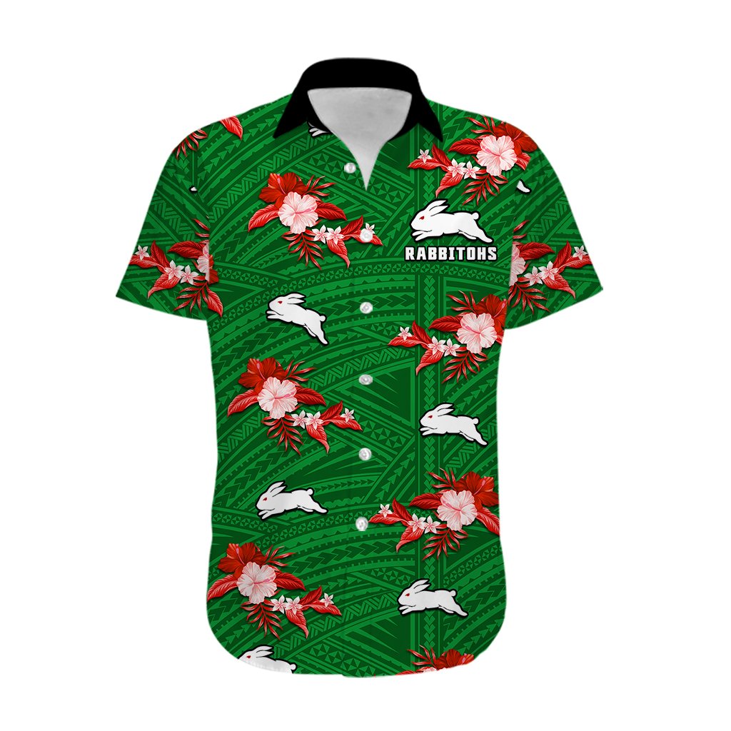custom-text-and-number-rabbitohs-rugby-hawaiian-shirt-polynesian-tribal-mix-tropical-hawaiian-style