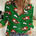 (Custom Text And Number) Rabbitohs Rugby Women Casual Shirt Polynesian Tribal Mix Tropical Hawaiian Style LT14
