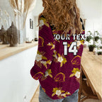 (Custom Text And Number) Broncos Rugby Women Casual Shirt Polynesian Tribal Mix Tropical Hawaiian Style LT14