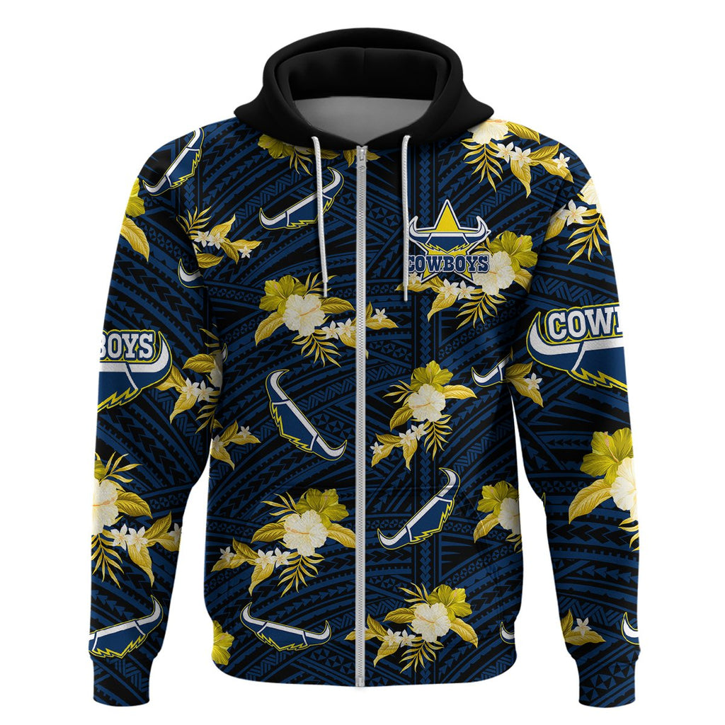 custom-text-and-number-cowboys-rugby-hoodie-polynesian-tribal-mix-tropical-hawaiian-blue-style