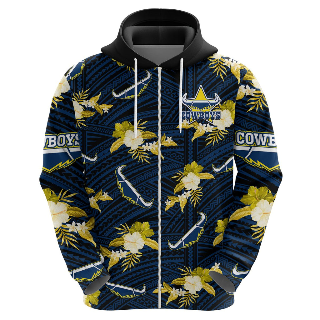 custom-text-and-number-cowboys-rugby-hoodie-polynesian-tribal-mix-tropical-hawaiian-blue-style