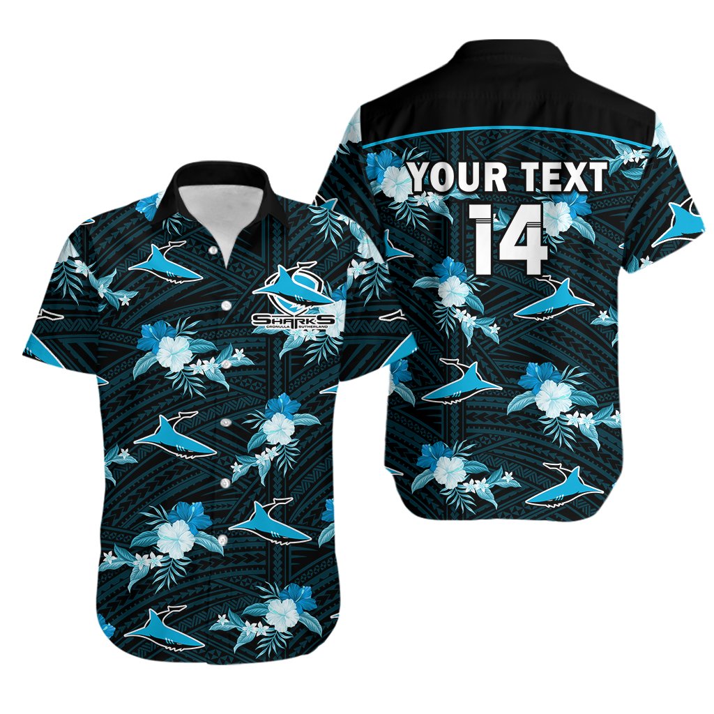 custom-text-and-number-sharks-rugby-hawaiian-shirt-polynesian-tribal-mix-tropical-hawaiian-style