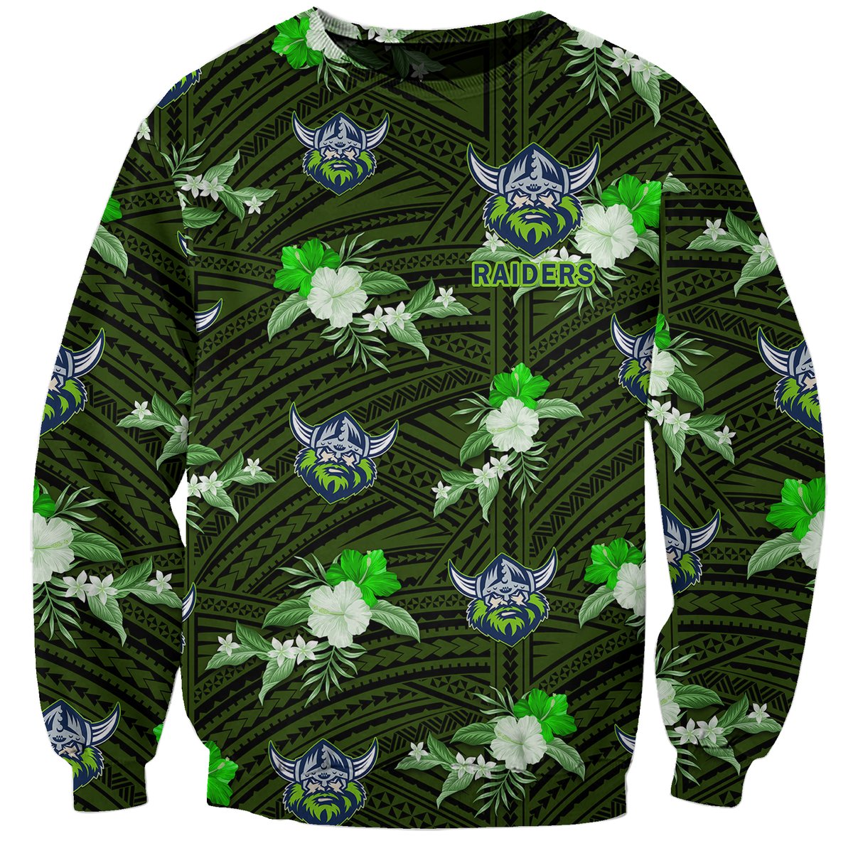 custom-text-and-number-raiders-rugby-sweatshirt-polynesian-tribal-mix-tropical-hawaiian-style