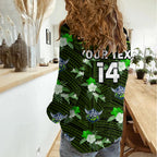 (Custom Text And Number) Raiders Rugby Women Casual Shirt Polynesian Tribal Mix Tropical Hawaiian Style LT14