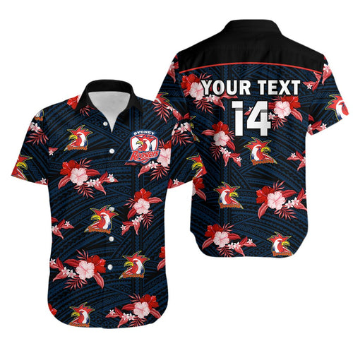 custom-text-and-number-roosters-rugby-hawaiian-shirt-polynesian-tribal-mix-tropical-hawaiian-style