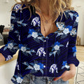 (Custom Text And Number) Bulldogs Rugby Women Casual Shirt Polynesian Tribal Mix Tropical Hawaiian Style LT14