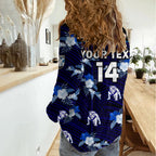 (Custom Text And Number) Bulldogs Rugby Women Casual Shirt Polynesian Tribal Mix Tropical Hawaiian Style LT14