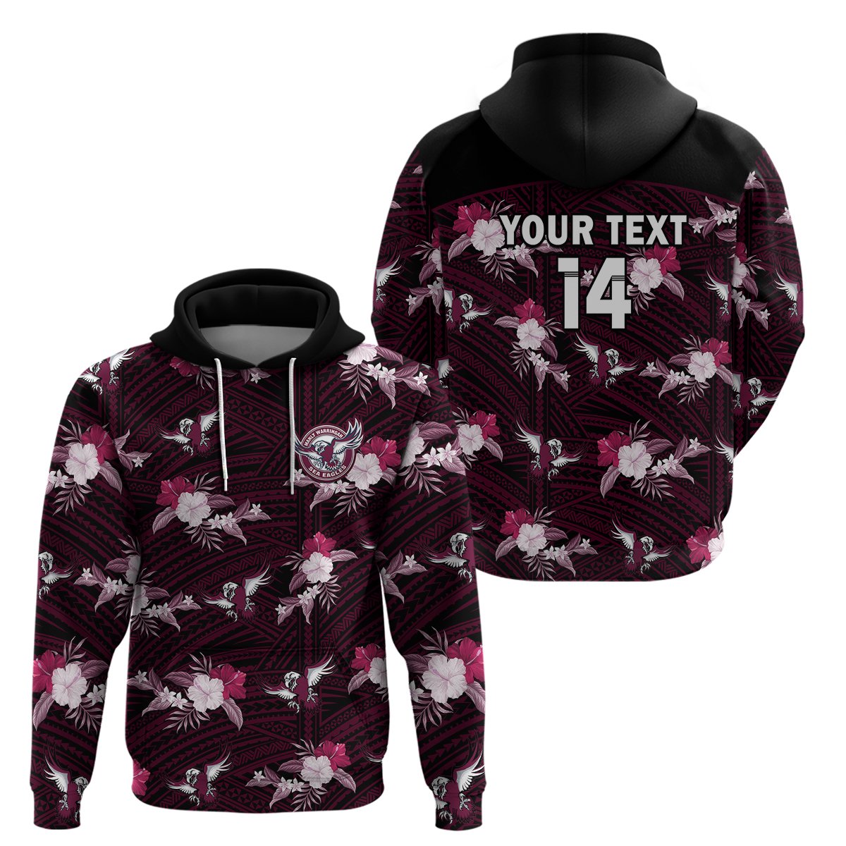 custom-text-and-number-sea-eagles-rugby-hoodie-polynesian-tribal-mix-tropical-hawaiian-style