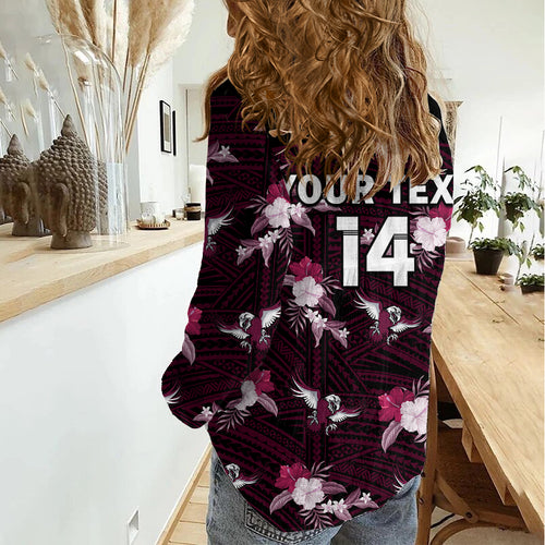 (Custom Text And Number) Sea Eagles Rugby Women Casual Shirt Polynesian Tribal Mix Tropical Hawaiian Style LT14