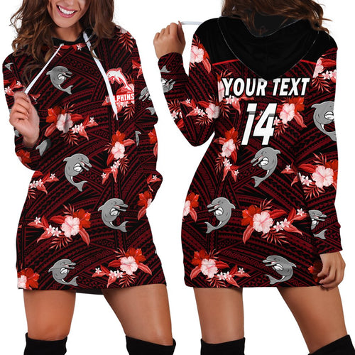 custom-text-and-number-dolphins-rugby-hoodie-dress-polynesian-tribal-mix-tropical-hawaiian-style
