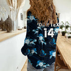 (Custom Text And Number) Titans Rugby Women Casual Shirt Polynesian Tribal Mix Tropical Hawaiian Style LT14