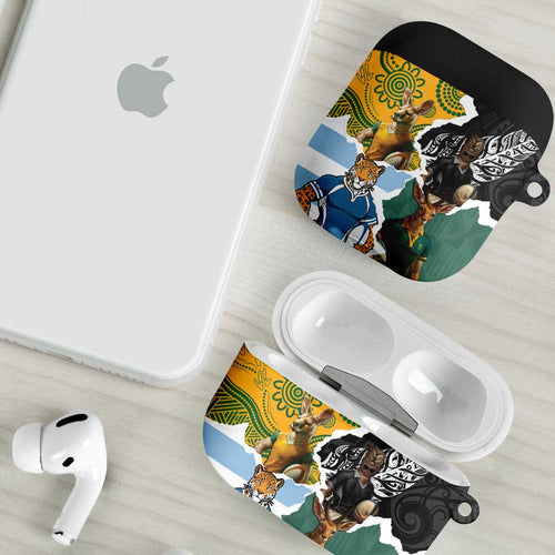 Rugby 2025 Championship AirPods Case Southern Hemisphere Countries Mascots - Aussie Hoodie