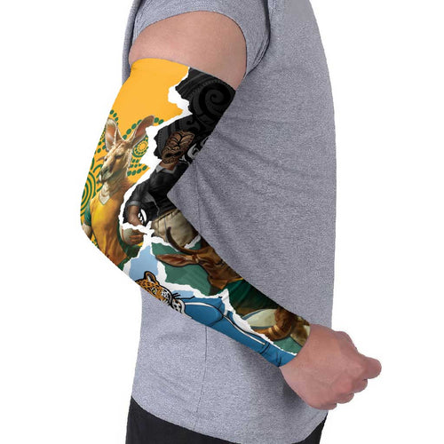 Rugby 2025 Championship Arm Sleeves Southern Hemisphere Countries Mascots - Aussie Hoodie